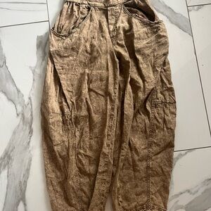 Free People Brown Cargo Pants Relaxed Fit